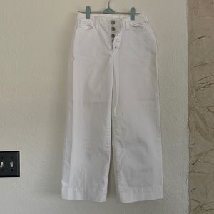 White Wide Leg Cropped Jeans